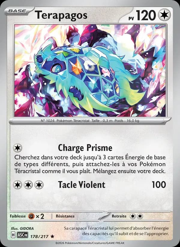 Terapagos — Héros Transcendants 178 French Pokémon card