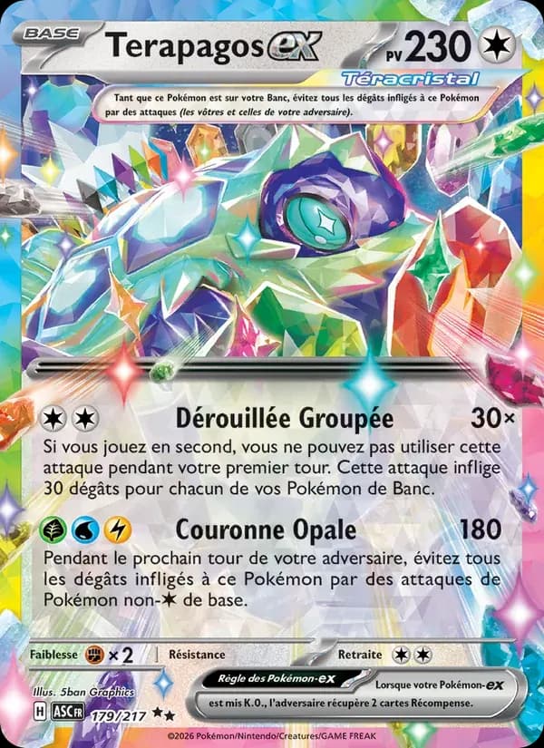 Terapagos-ex — Héros Transcendants 179 French Pokémon card