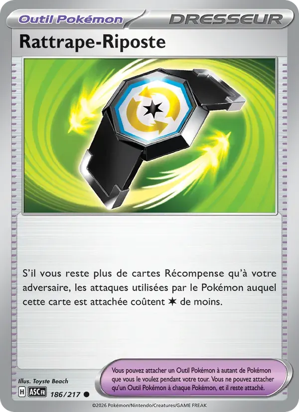 Rattrape-Riposte — Héros Transcendants 186 French Pokémon card