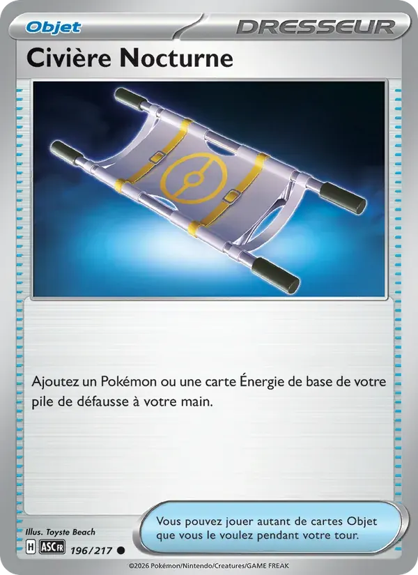 Civière Nocturne — Héros Transcendants 196 French Pokémon card