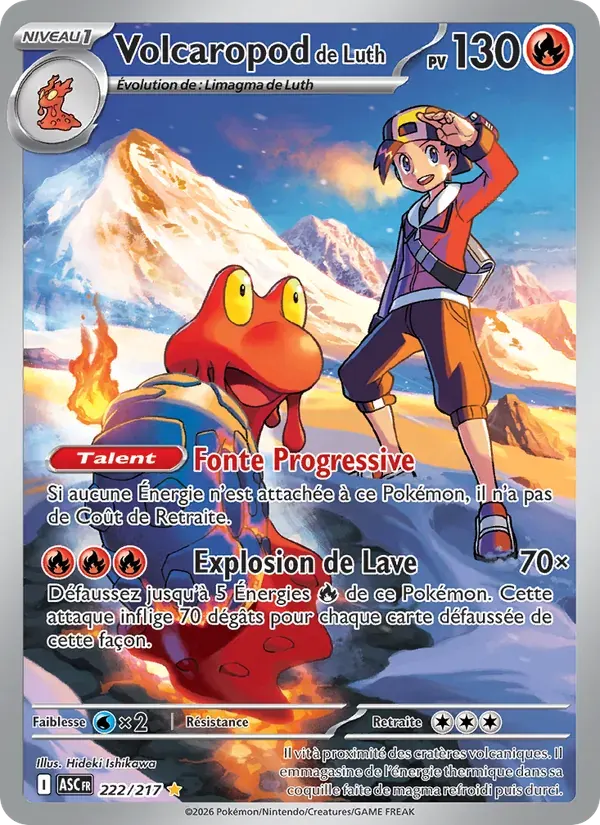 Volcaropod de Luth — Héros Transcendants 222 French Pokémon card
