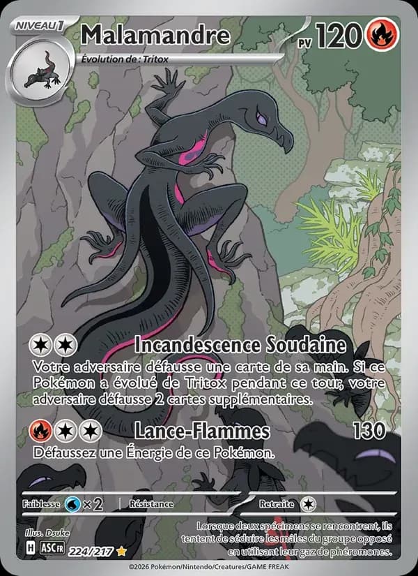 Malamandre — Héros Transcendants 224 French Pokémon card