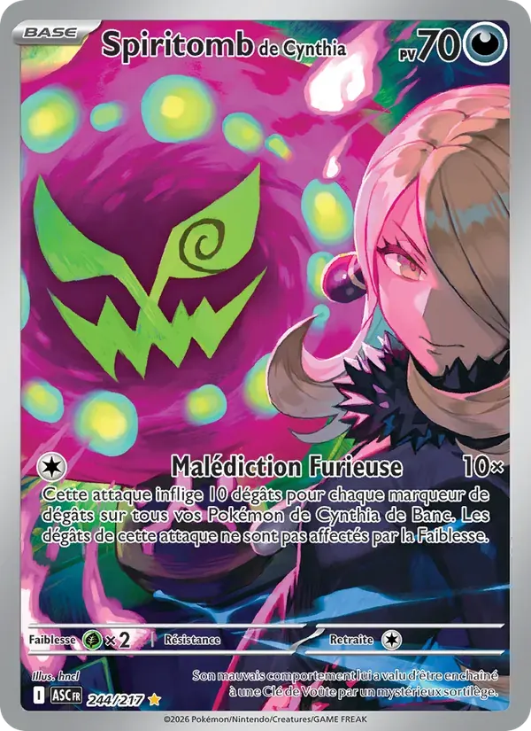 Spiritomb de Cynthia — Héros Transcendants 244 French Pokémon card