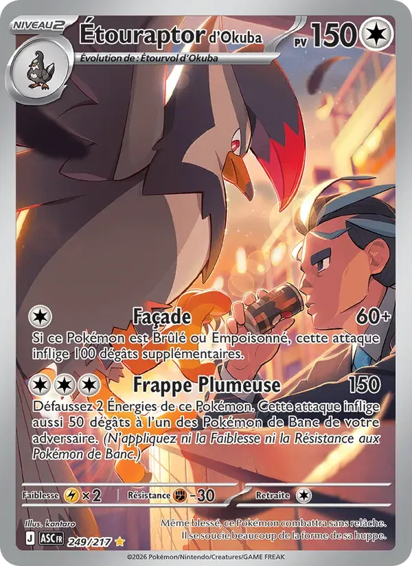 Étouraptor d'Okuba — Héros Transcendants 249 French Pokémon card