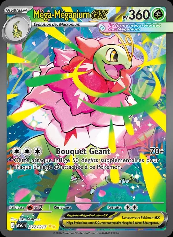 Méga-Méganium-ex — Héros Transcendants 272 French Pokémon card