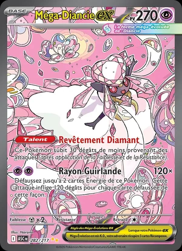 Méga-Diancie-ex — Héros Transcendants 282 French Pokémon card
