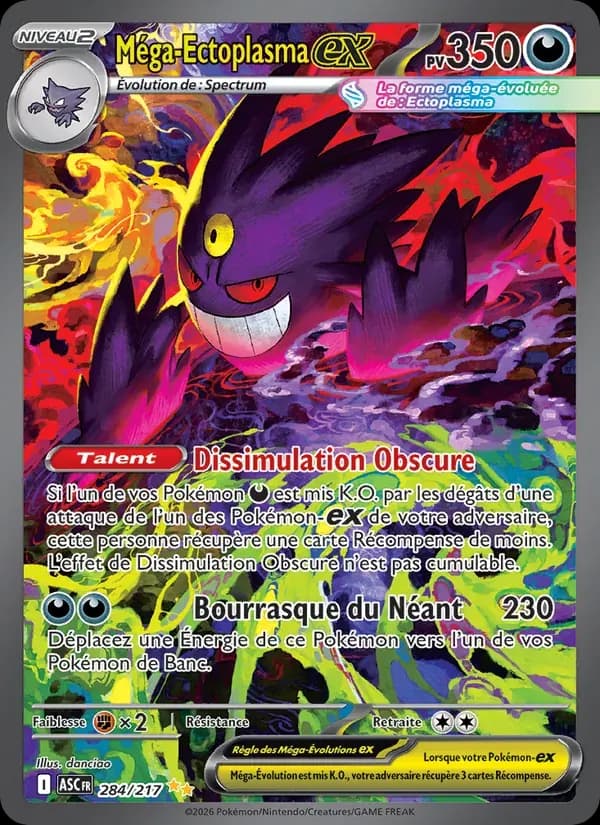 Méga-Ectoplasma-ex — Héros Transcendants 284 French Pokémon card