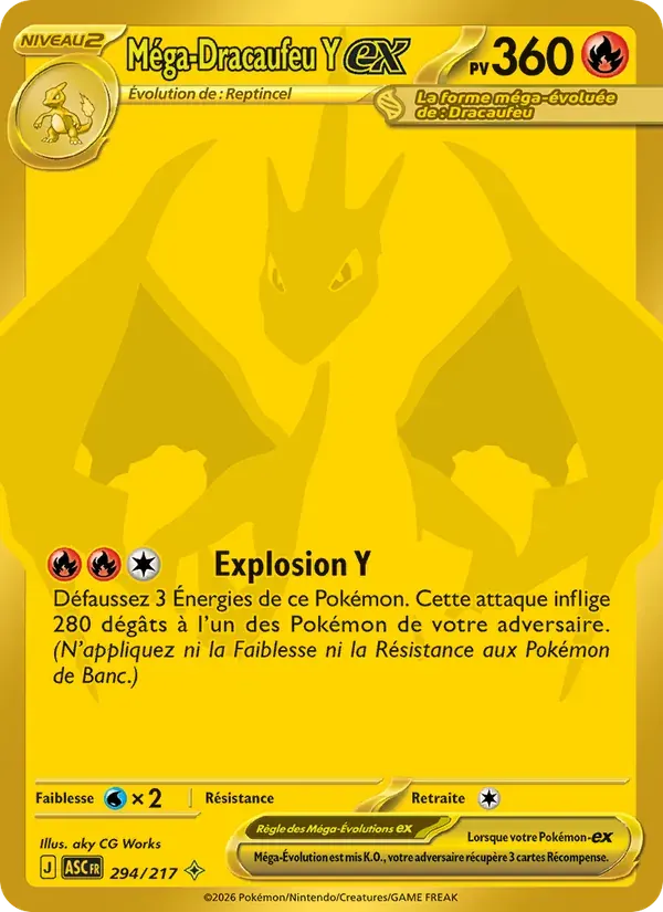 Méga-Dracaufeu Y-ex — Héros Transcendants 294 French Pokémon card