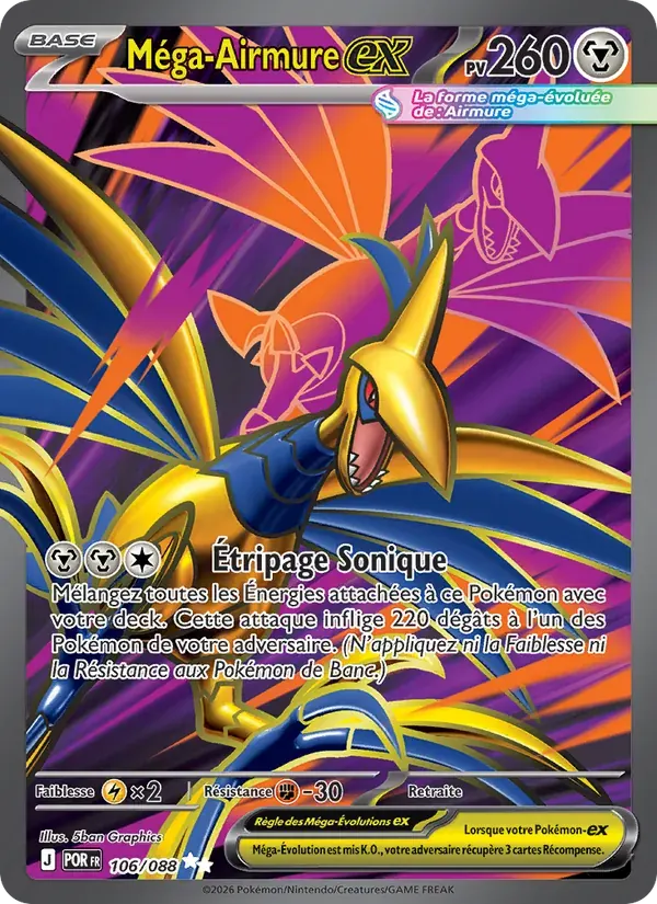 Méga-Airmure-ex — Équilibre Parfait 106 French Pokémon card