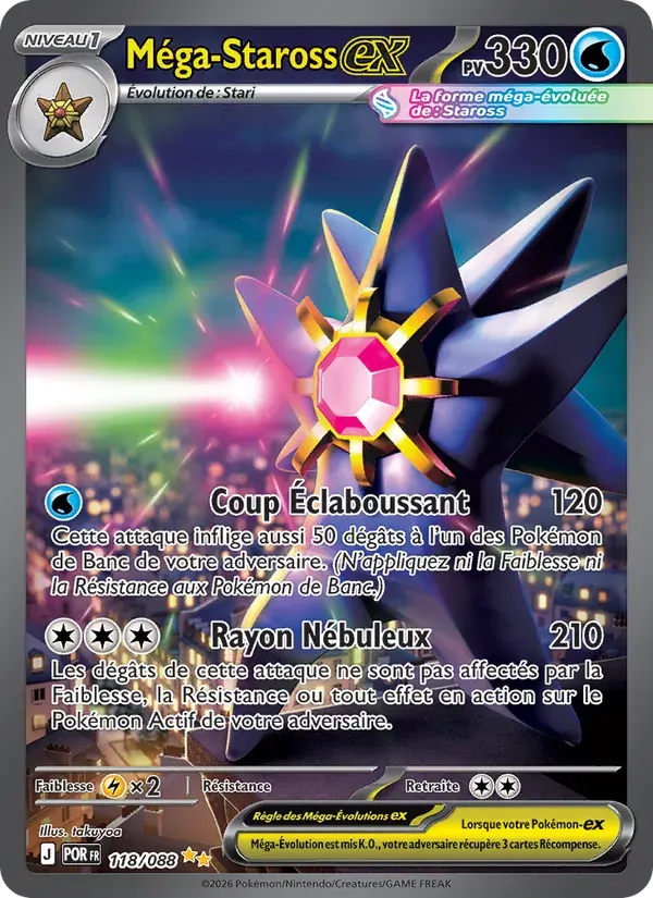 Méga-Staross-ex — Équilibre Parfait 118 French Pokémon card