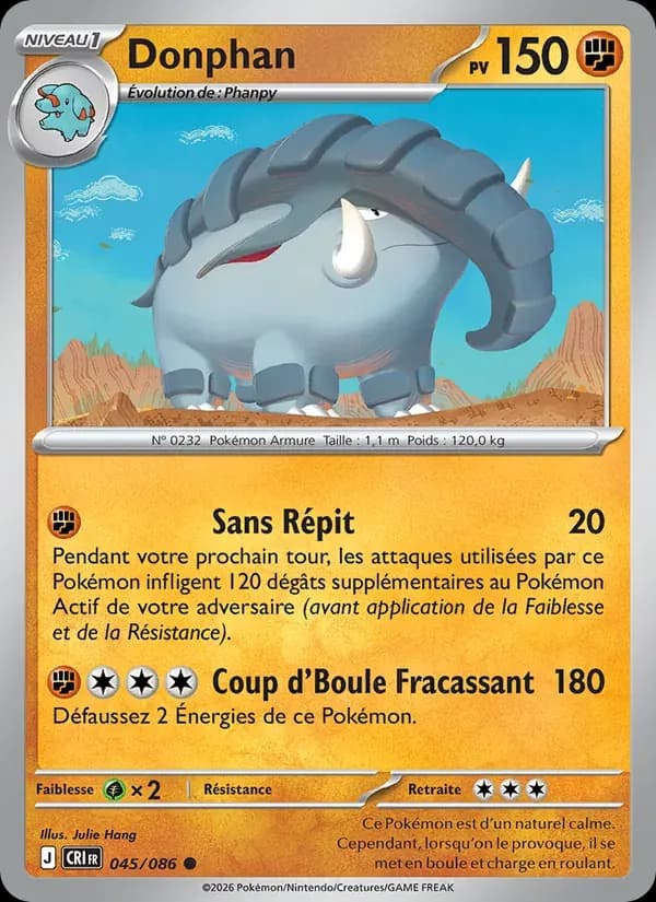 Donphan — Chaos Ascendant 45 French Pokémon card