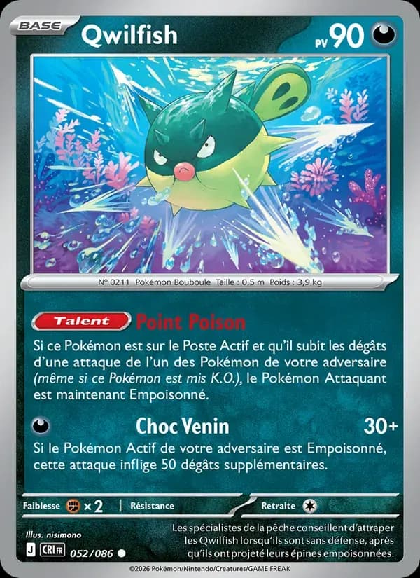 Qwilfish — Chaos Ascendant 52 French Pokémon card