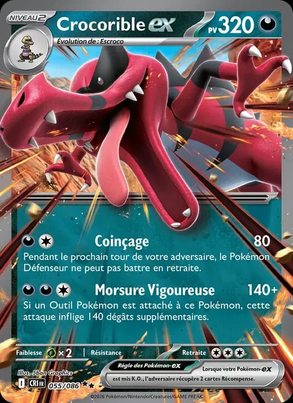 Crocorible-ex — Chaos Ascendant 55 French Pokémon card