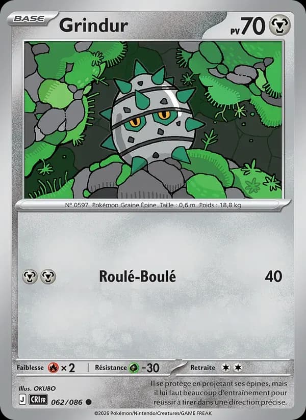 Grindur — Chaos Ascendant 62 French Pokémon card