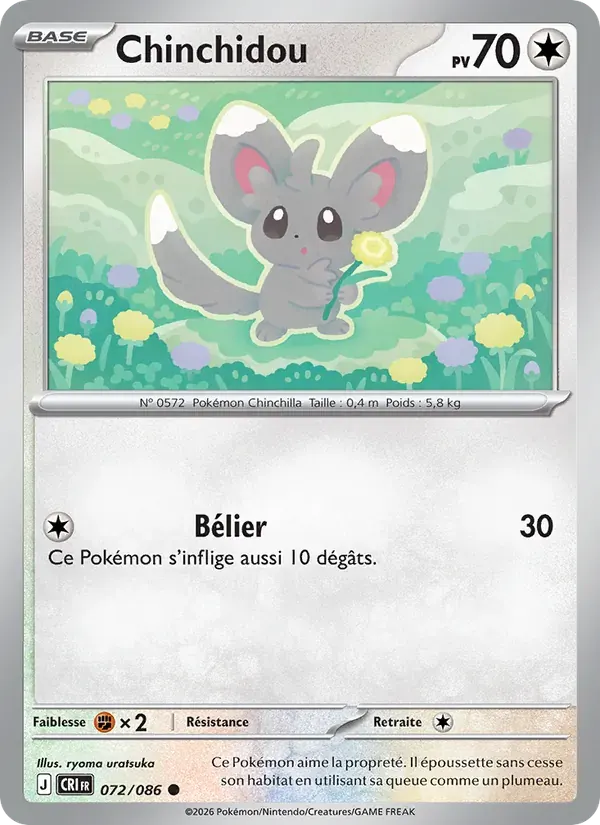 Chinchidou — Chaos Ascendant 72 French Pokémon card