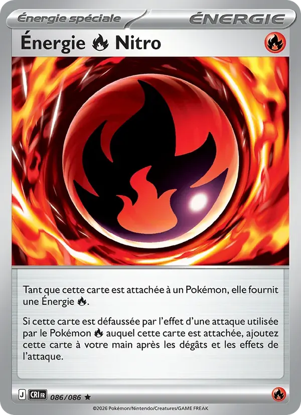 Énergie Fire Nitro — Chaos Ascendant 86 French Pokémon card