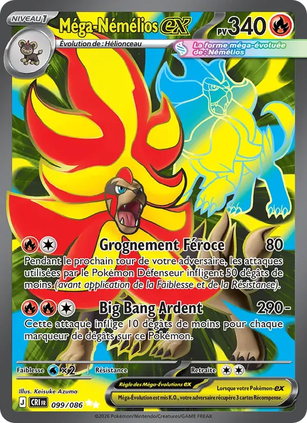 Méga-Némélios-ex — Chaos Ascendant 99 French Pokémon card