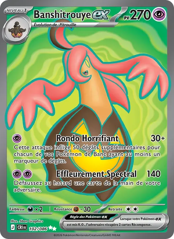 Banshitrouye-ex — Chaos Ascendant 102 French Pokémon card