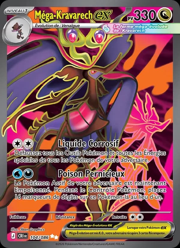 Méga-Kravarech-ex — Chaos Ascendant 104 French Pokémon card