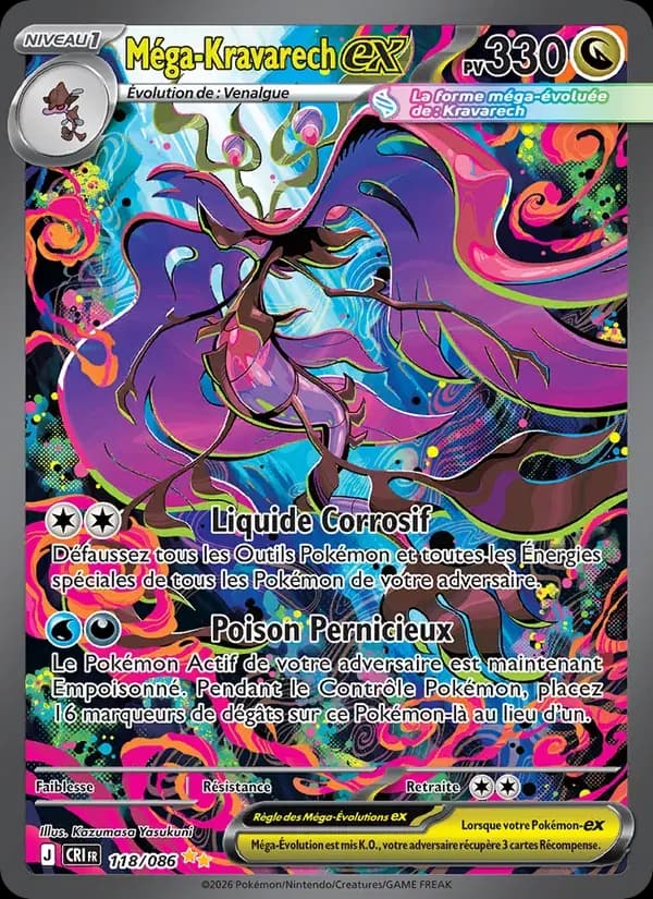 Méga-Kravarech-ex — Chaos Ascendant 118 French Pokémon card