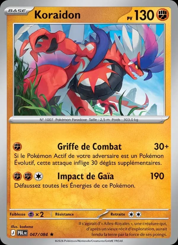 Koraidon — Nuit Noire 47 French Pokémon card