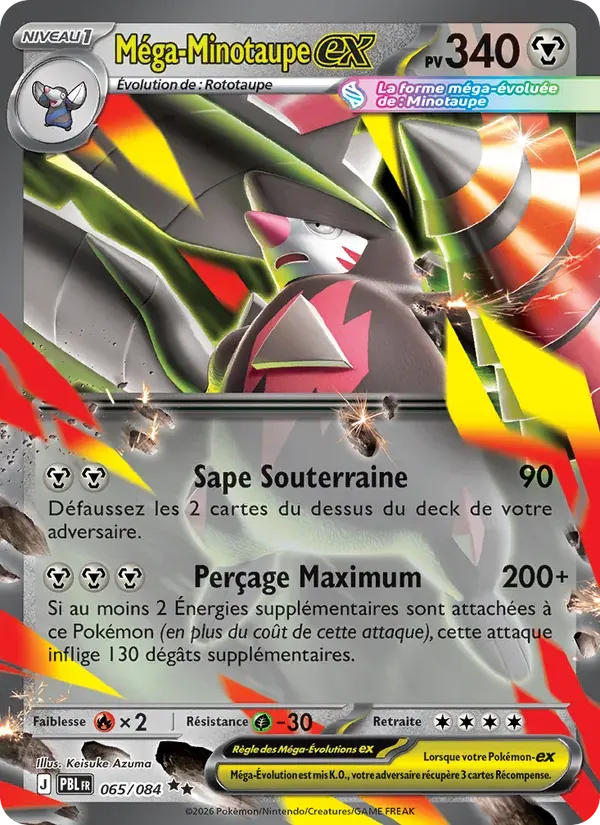 Méga-Minotaupe-ex — Nuit Noire 65 French Pokémon card