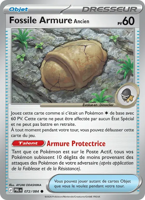 Fossile Armure Ancien — Nuit Noire 72 French Pokémon card