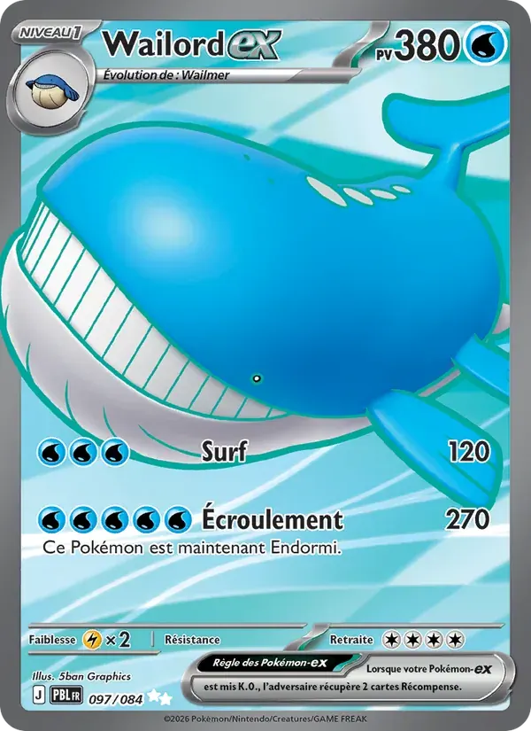 Wailord-ex — Nuit Noire 97 French Pokémon card
