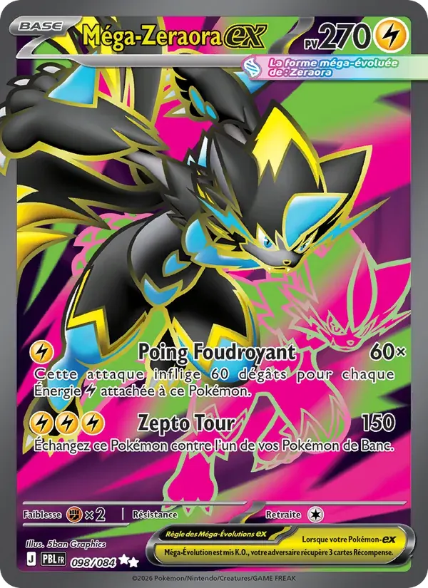Méga-Zeraora-ex — Nuit Noire 98 French Pokémon card