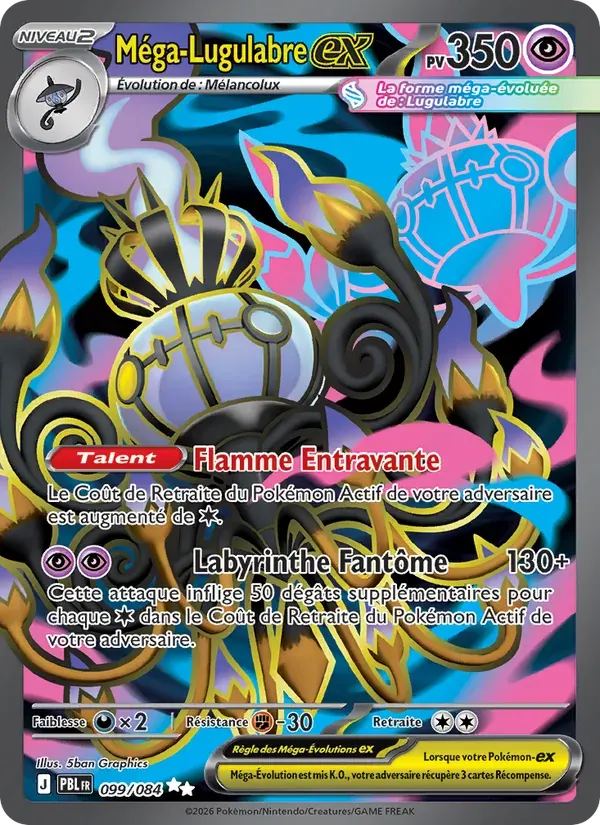 Méga-Lugulabre-ex — Nuit Noire 99 French Pokémon card