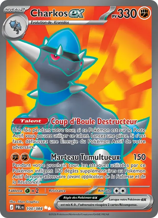 Charkos-ex — Nuit Noire 100 French Pokémon card