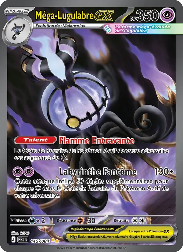 Méga-Lugulabre-ex — Nuit Noire 115 French Pokémon card