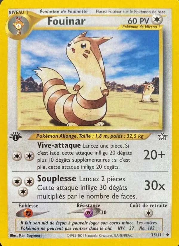 Fouinar — Neo Genesis 35 French Pokémon card