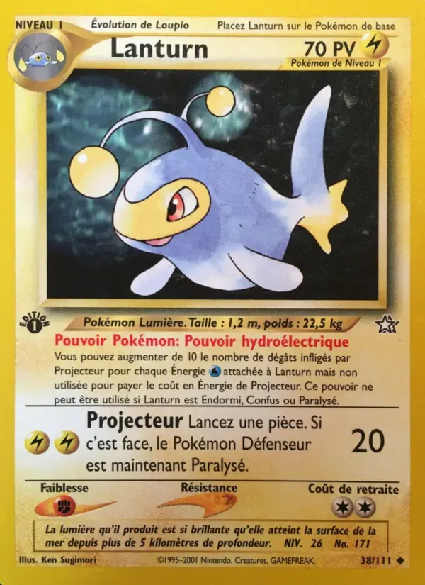 Lanturn — Neo Genesis 38 French Pokémon card