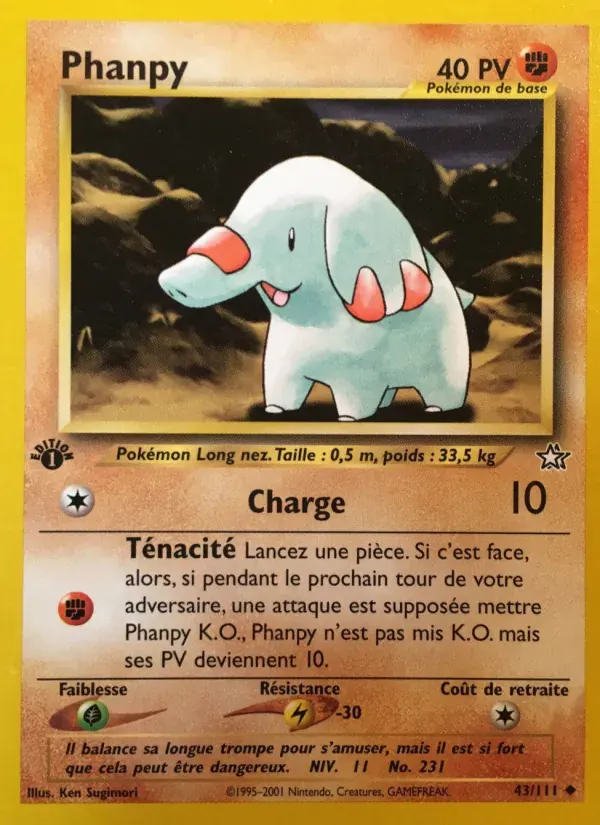 Phanpy — Neo Genesis 43 French Pokémon card