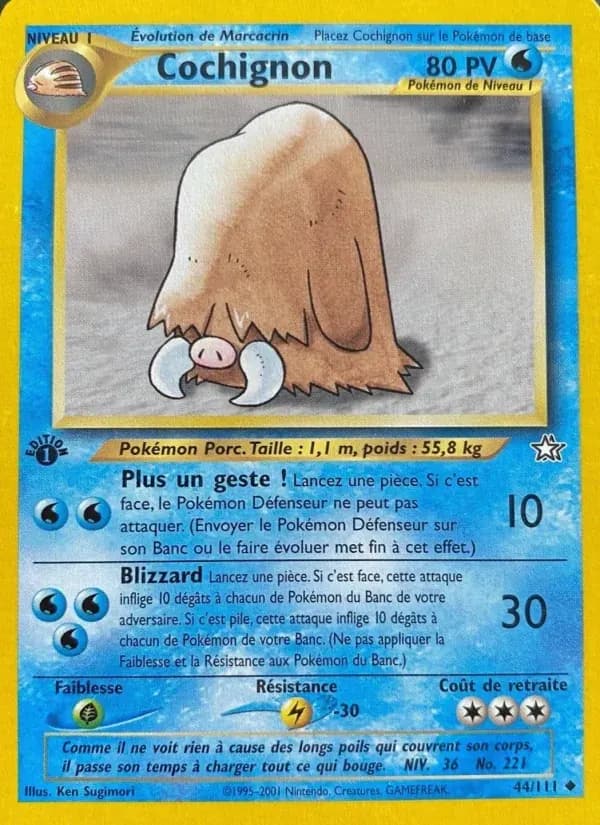 Cochignon — Neo Genesis 44 French Pokémon card