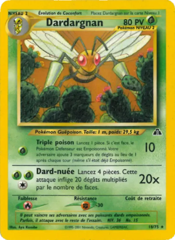 Dardargnan — Neo Discovery 18 French Pokémon card