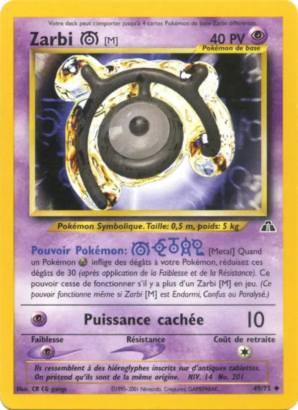 Zarbi M — Neo Discovery 49 French Pokémon card