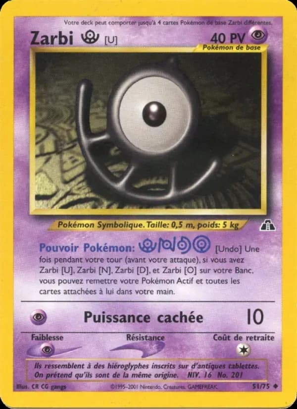 Zarbi U — Neo Discovery 51 French Pokémon card