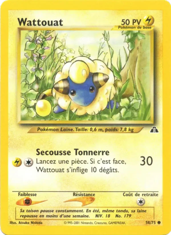 Wattouat — Neo Discovery 58 French Pokémon card