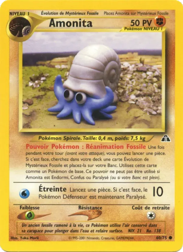 Amonita — Neo Discovery 60 French Pokémon card