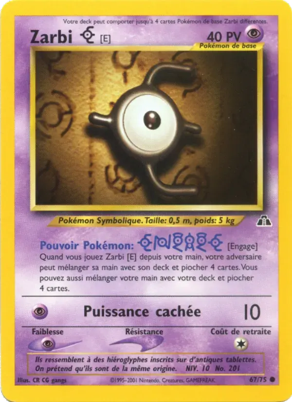 Zarbi E — Neo Discovery 67 French Pokémon card
