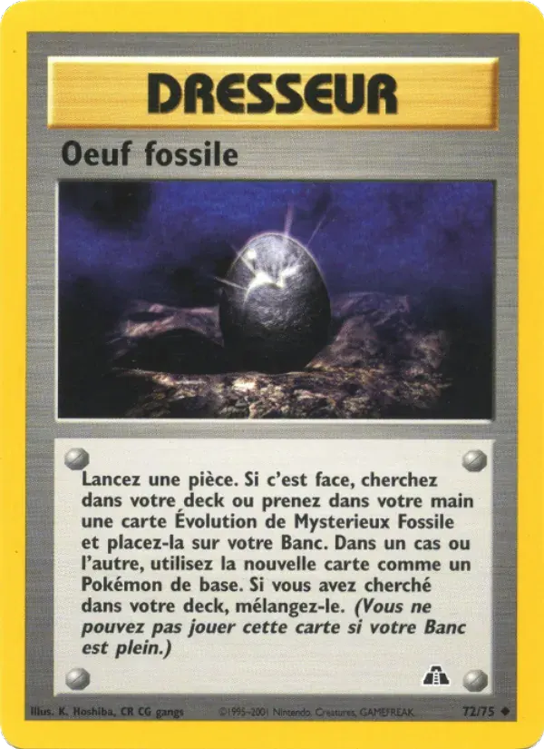 Oeuf fossile — Neo Discovery 72 French Pokémon card