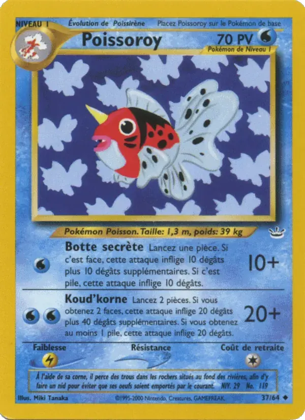Poissoroy — Neo Revelation 37 French Pokémon card