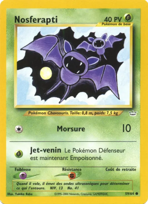 Nosferapti — Neo Revelation 59 French Pokémon card