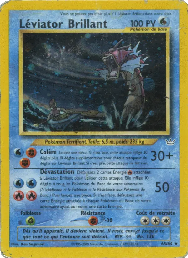 Léviator Brillant — Neo Revelation 65 French Pokémon card