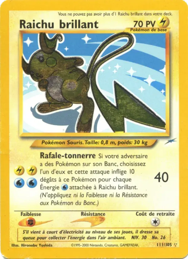 Raichu brillant — Neo Destiny 111 French Pokémon card