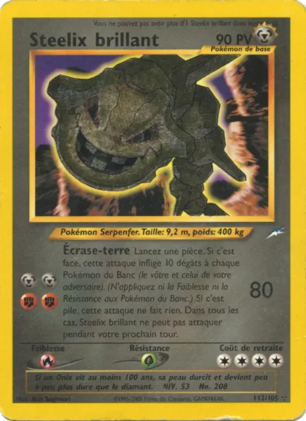 Steelix brillant — Neo Destiny 112 French Pokémon card