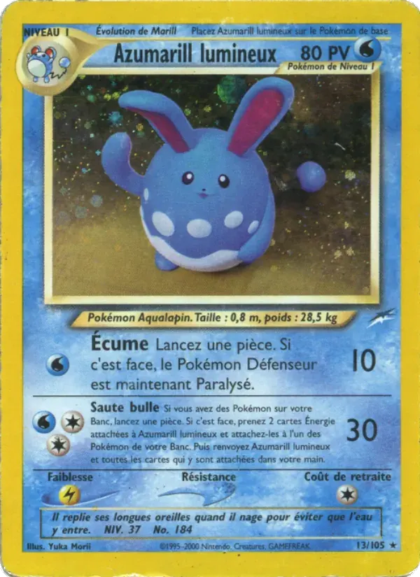 Azumarill lumineux — Neo Destiny 13 French Pokémon card