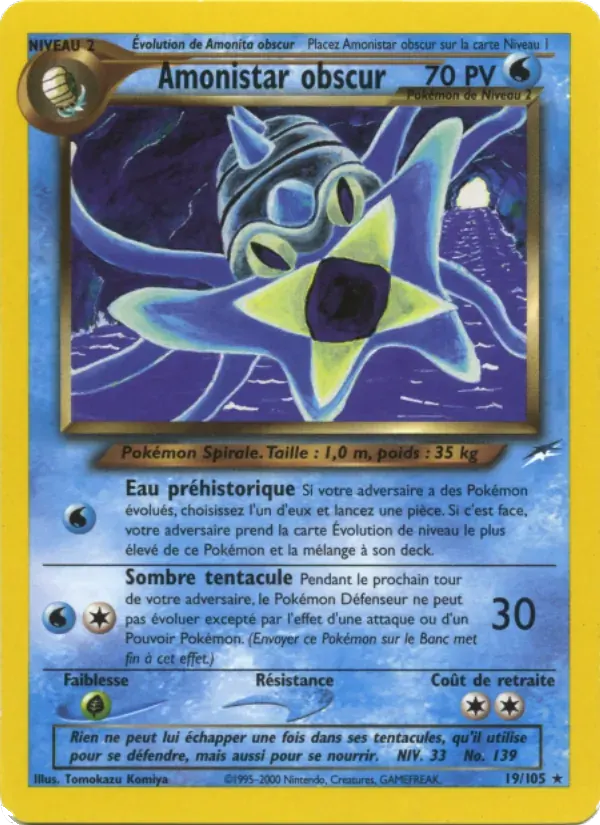 Amonistar obscur — Neo Destiny 19 French Pokémon card
